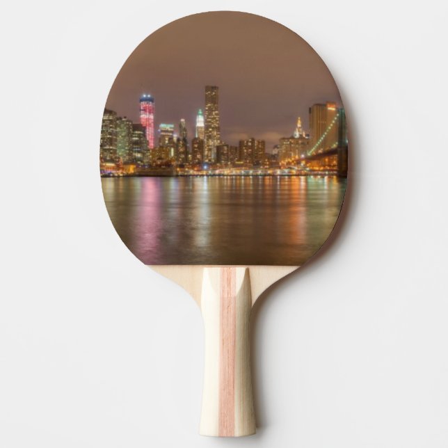 Raquete De Ping Pong Um panorama da skyline da Nova Iorque (Frente)