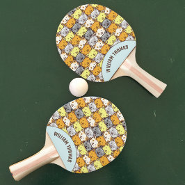 Raquete De Ping Pong Um Pino Ping Pong Personalizado com Padrão de Gato