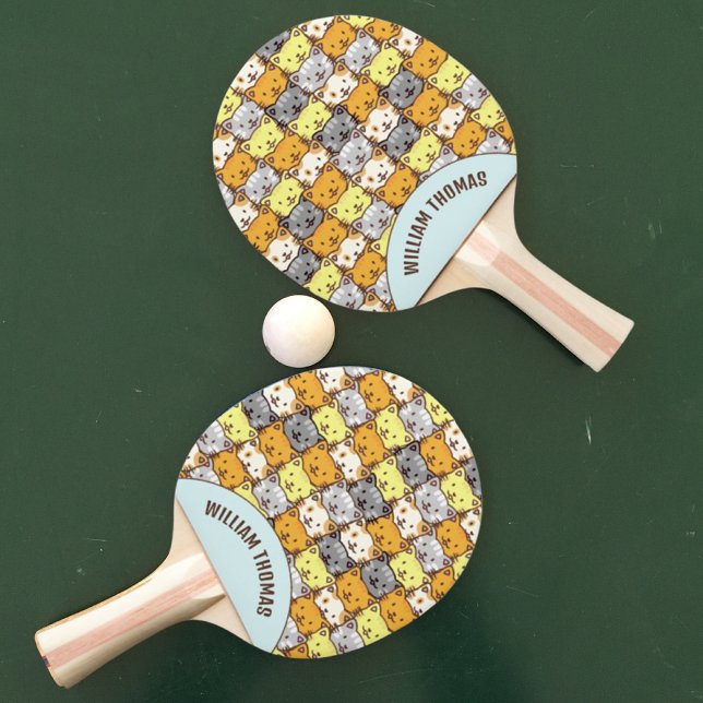 Raquete De Ping Pong Um Pino Ping Pong Personalizado com Padrão de Gato (Criador carregado)