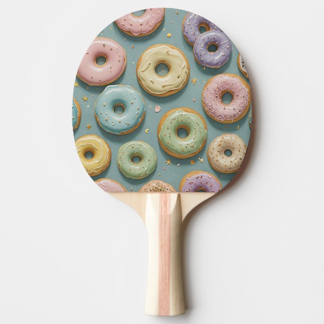 Raquete De Ping Pong Um Sonho Caprichoso de Donuts Pastel (Frente)