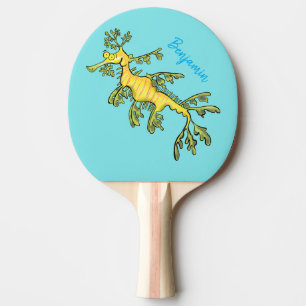 Raquete De Ping Pong Uma ilustração engraçada e engraçada do desenho do