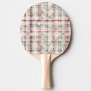 Raquete De Ping Pong Uma Série de Design Floral de Tartan Natal #13