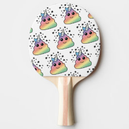 Raquete De Ping Pong Unicorn Rainbow Poop Emoji Kawaii
