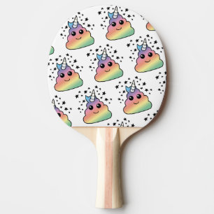 Raquete De Ping Pong Unicorn Rainbow Poop Emoji Kawaii