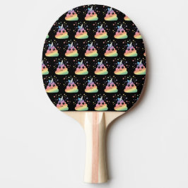 Raquete De Ping Pong Unicorn Rainbow Poop Emoji Kawaii