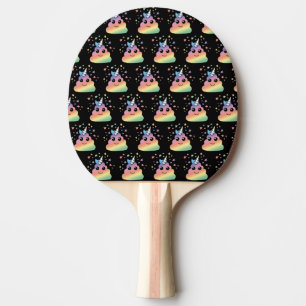 Raquete De Ping Pong Unicorn Rainbow Poop Emoji Kawaii