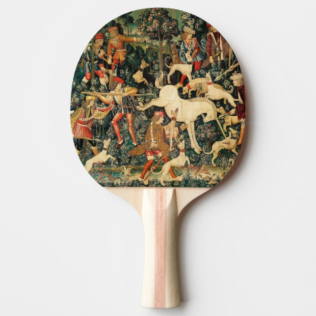 Raquete De Ping Pong Unicórnio Tapestries Clássico Medieval Defende Caç (Frente)