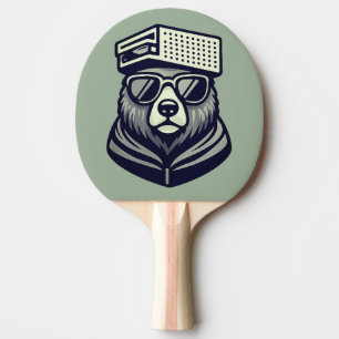Raquete De Ping Pong Urso Bonito e Divertido Com um Chapéu de Ralador d