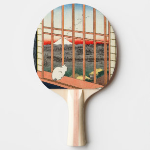 Raquete De Ping Pong Utagawa Hiroshige - Campos de arroz Asakusa