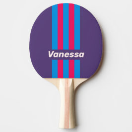 Raquete De Ping Pong Uva Elétrica Retro Listras de Pino com Nome