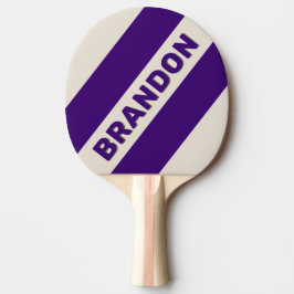 Raquete De Ping Pong Uva Retrô Três Listras Negritas com Nome