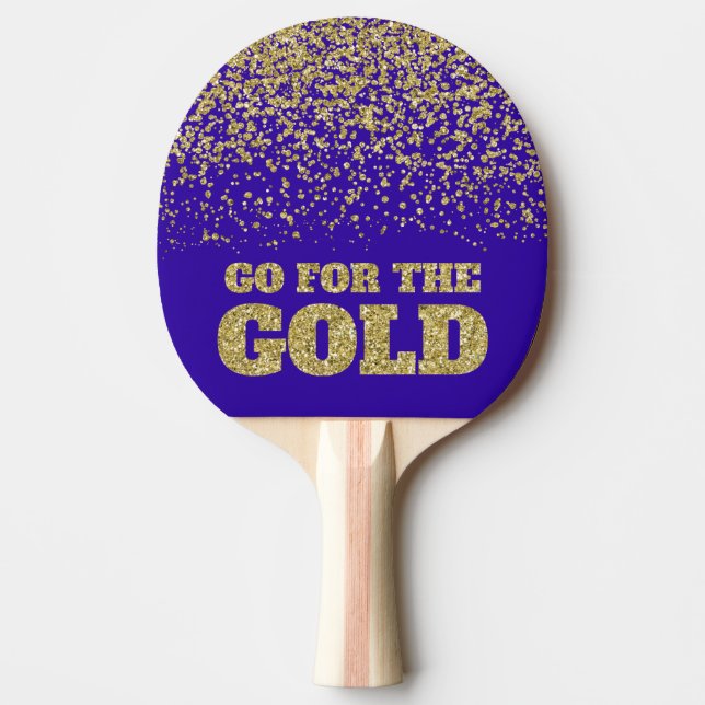 Raquete De Ping Pong Vá para o Dourado Roxo Luminoso (Frente)