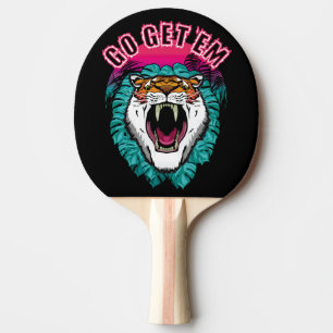 Raquete De Ping Pong Vá pegá-los - Design de Gráfico de Rosto Tiger
