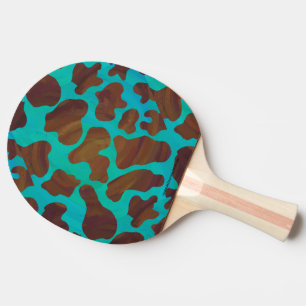 Raquete De Ping Pong Vaca Brown e impressão da cerceta