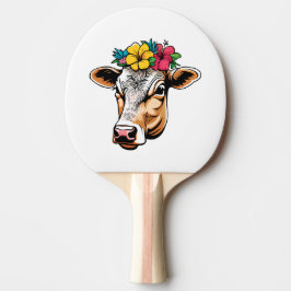 Raquete De Ping Pong Vaca Flor