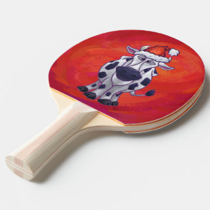 Raquete De Ping Pong Vaca Natal no Red Feild