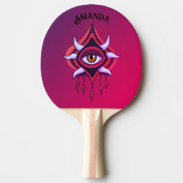 Raquete De Ping Pong Vaporware Demon Eye - Gótico colorido
