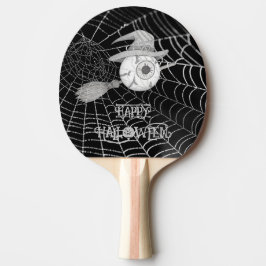 Raquete De Ping Pong Vassoura-de-bruxa do Halloween, olho assustador, t
