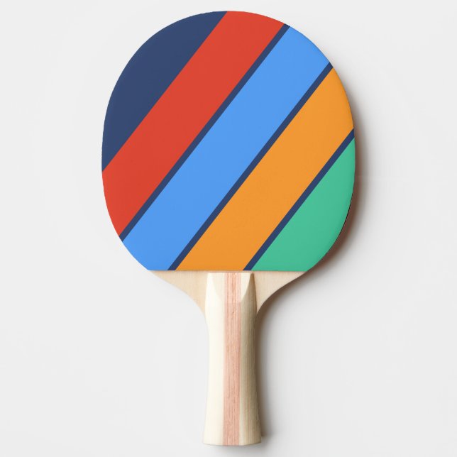 Raquete De Ping Pong Velha Escola Arco-Íris Retro Negrito (Frente)