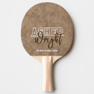 Raquete De Ping Pong Velho Couro Marrom 'o melhor na mesa'