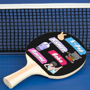 Raquete De Ping Pong Ventilador da cultura de Pop, Pop, Ramen, Boba e A