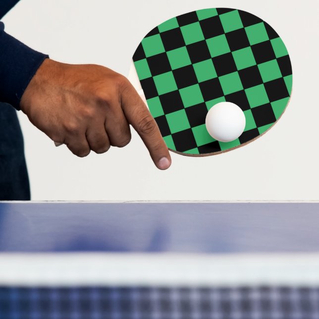 Raquete De Ping Pong Verde e preto verificados (Insitu)