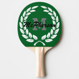 Raquete De Ping Pong Verde Floresta com Frota Vitória e Monograma/Nome
