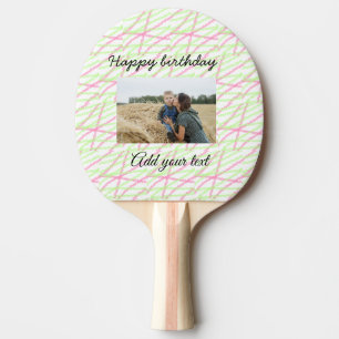 Raquete De Ping Pong Verde vermelho simples adicione seu aniversário d
