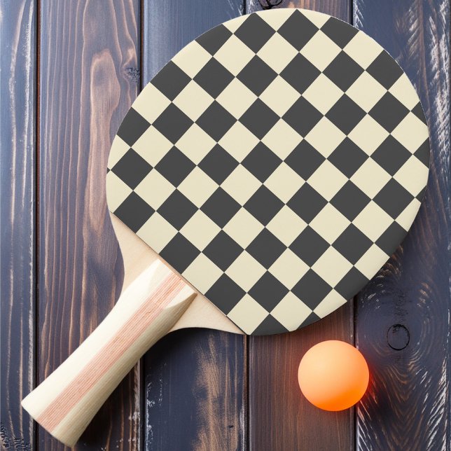 Raquete De Ping Pong Verificador Cinza Escuro e Creme (Criador carregado)