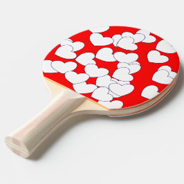 Raquete De Ping Pong Vermelho Em Greve Com Patilho Ping Pong De Coração