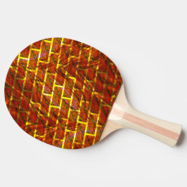 Raquete De Ping Pong Vermelho manchado, arranhado, grelha de ouro ou ef