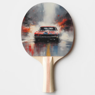 Raquete De Ping Pong Vermelho Muscular Carro na cabeça