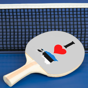 Raquete De Ping Pong Vertical I Love Estônia / I Heart Estônia