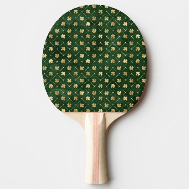 Raquete De Ping Pong Vestido Dourado Verde Elegante  (Frente)