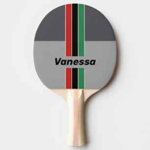 Raquete De Ping Pong VHS Antigo com Listras e Nome
