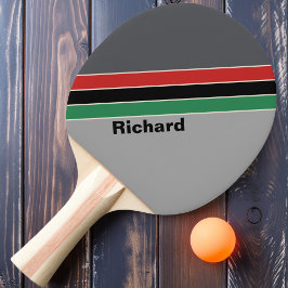 Raquete De Ping Pong VHS Vintage Listrado com Nome