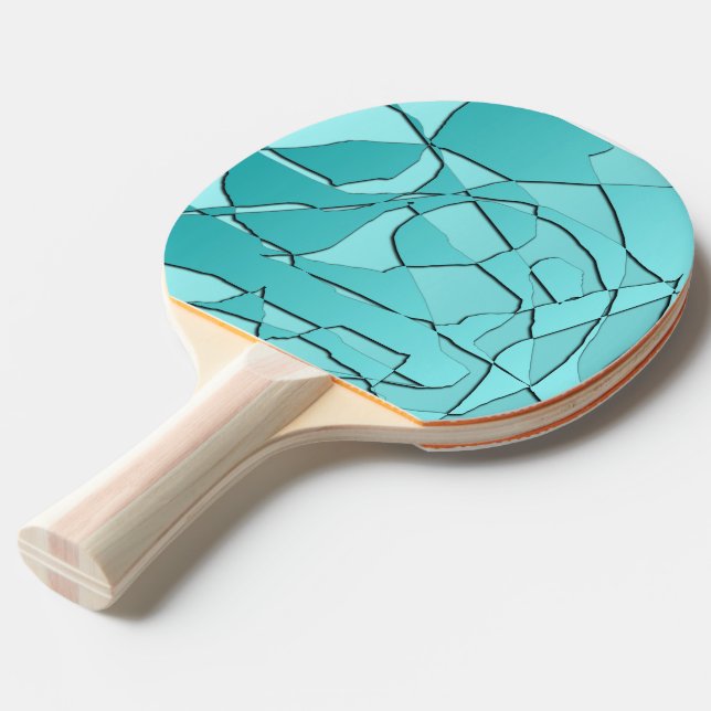 Raquete De Ping Pong Vidro Quebrado Azul-Verde (Verso inclinado)