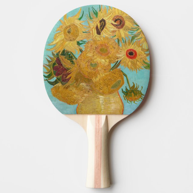 Raquete De Ping Pong Vincent Van Gogh - Vase com Doze Girassóis (Frente)