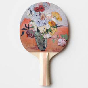 Raquete De Ping Pong Vincent van Gogh - Vase com Rosas e Anêmonas