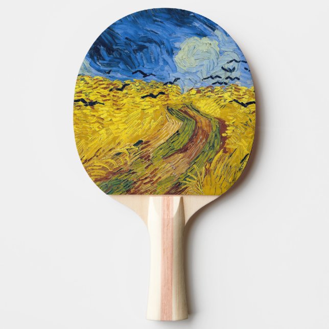 Raquete De Ping Pong Vincent van Gogh - Wheatfield com Crows (Frente)