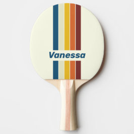 Raquete De Ping Pong Vintage Cinco Pinos Listrado com Nome