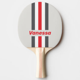 Raquete De Ping Pong Vintage com Ponta Alada Dividida em Listras com No