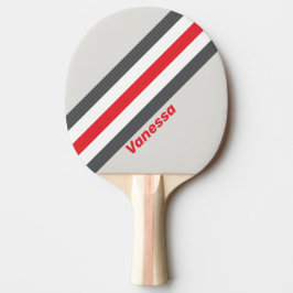 Raquete De Ping Pong Vintage com Ponta de Asa Dividida Listrada com Nom