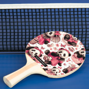 Raquete De Ping Pong Vintage Cute Baby Panda Sem Olhos