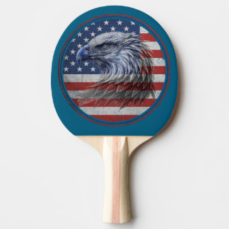 Raquete De Ping Pong Vintage Distressed American Flag Eagle