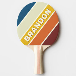 Raquete De Ping Pong Vintage Five Listrado Ousado com Nome