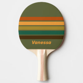 Raquete De Ping Pong Vintage Forest Marsh Across Striping with Name