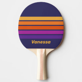 Raquete De Ping Pong Vintage Grape Rainbow Across Striping with Name