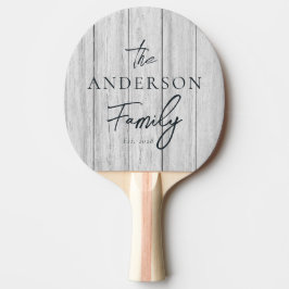 Raquete De Ping Pong Vintage Gray Wood Boards Hand Written Family Name