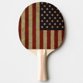 Raquete De Ping Pong Vintage Grunge American Flag
